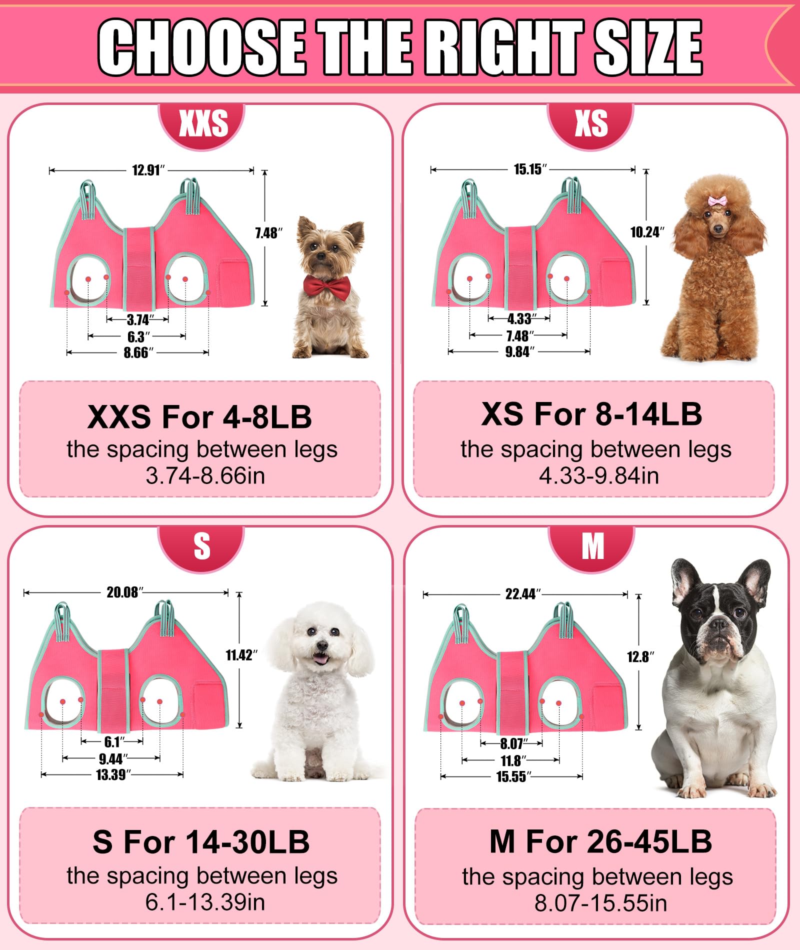 Kkiimatt Dog Grooming Hammock,2024 New Small Dog Hammock for Nail Trim,Dog Hanging Harness for Claw Care,Dog Grooming Sling Holder with Thick Fabric Neck Support Wide Strap Restraint - Image 6