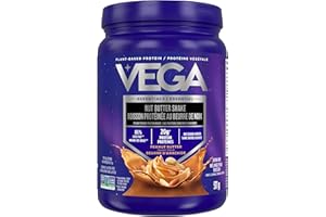 Vega Nut Butter Shake, Peanut Butter (13 Servings) Vegan Protein Powder, 20g Protein, Real Food Ingredients, No Added Sugar, 
