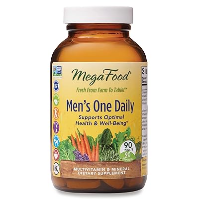 MegaFood, Men's One Daily, Daily Multivitamin and Mineral Dietary Supplement with Vitamins B, D and Zinc, Non-GMO, Vegetarian, 90 Tablets (90 Servings) (FFP)