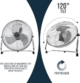 Belaco 12 Inch Metal Floor Fan High Velocity Chrome BELF-30 3 Speed view 8