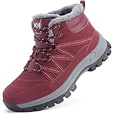 Moodeng Women Winter Boots Warm Comfortable Outdoor Ankle Boots Lace Up Hiking Boots Non-Slip Trekking Shoes
