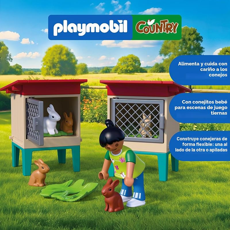 | País | Gaiola de Coelhos Rural | Conjunto com Coelhos, Gaiolas de Coelho, Árvore, Comida e Inúmeros Animais | Desde os 4 anos de idade | 72170