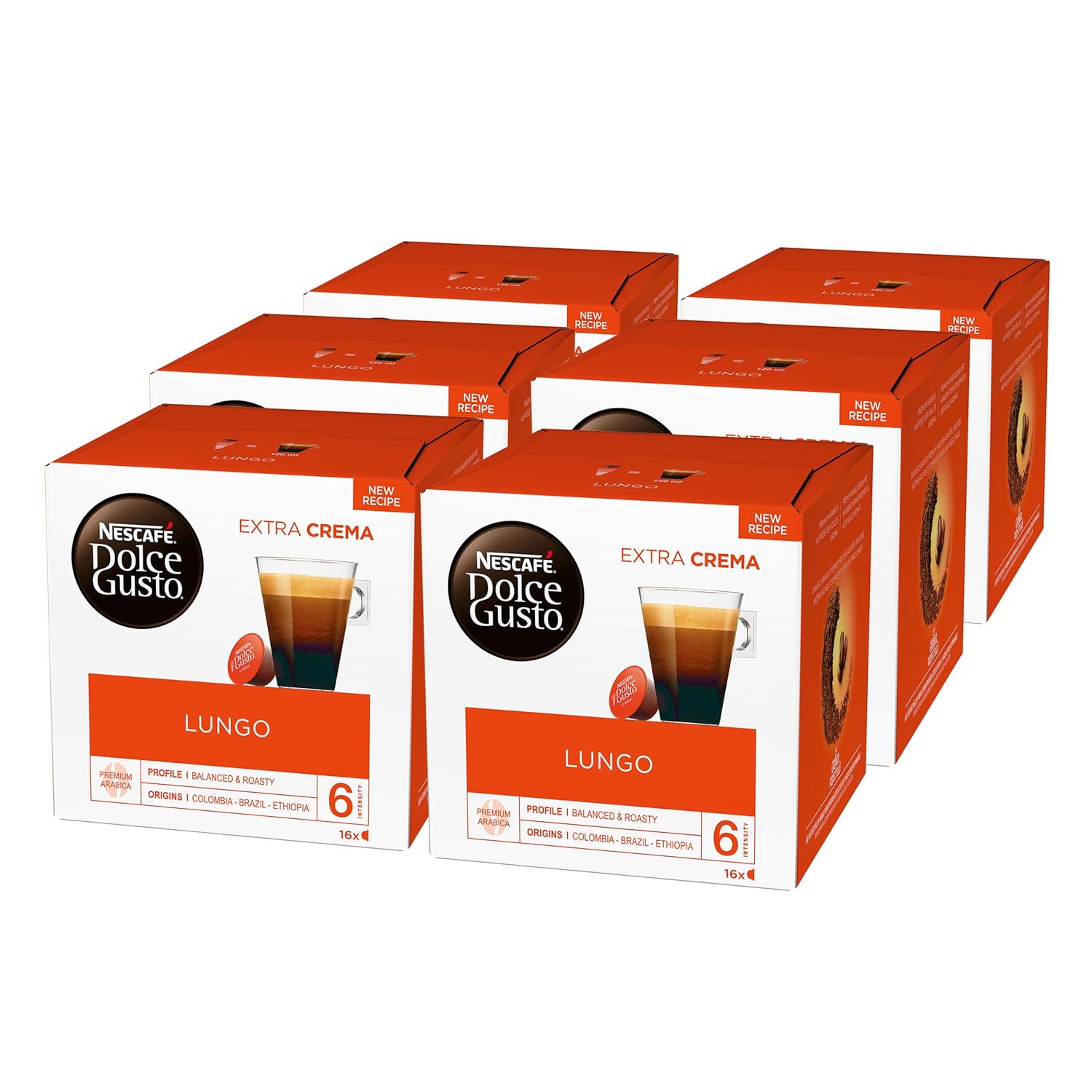 Nescafé Dolce Gusto Caffè Lungo, Kaffee, Kaffeekapsel, 6er Pack, 6 x 16