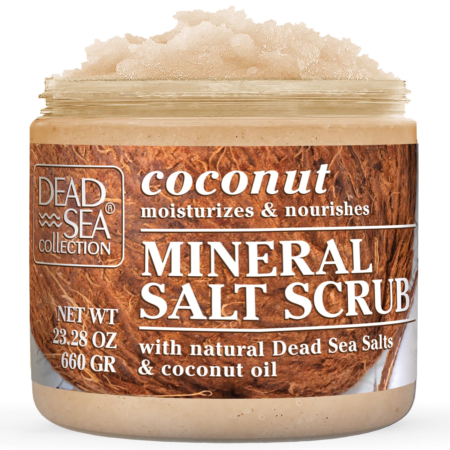 Dead Sea Collection Body Scrub with Coconut Oil and Dead Sea Salt – Hydrating & Moisturising, Softening & Nourishing with Botanical Oils (660g) — image 1