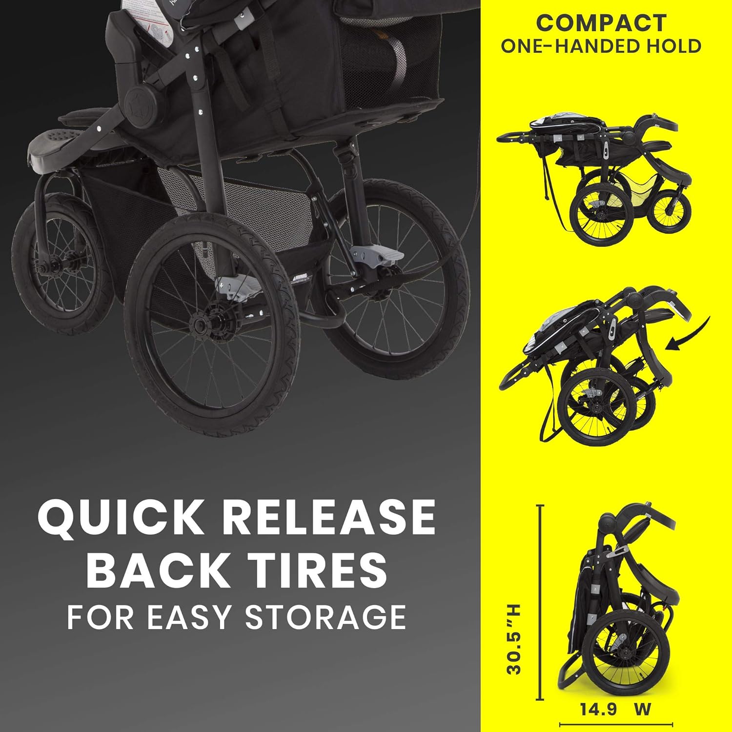 Jeep Hydro Sport Plus Jogger by Delta Children, Black; Includes Car Seat Adapter : Baby