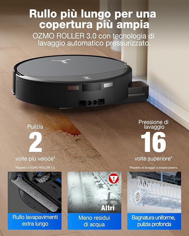 T90 PRO OMNI Robot Aspirapolvere Lavapavimenti OZMO ROLLER 30000Pa