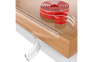 SHIISEWE Baby Proofing, 0.6in Edge Protector Strip Clear, Thickened Silicone Soft Corner Protectors with Upgraded Pre-Taped Strong Adhesive, 6.6ft Edge Protectors for Sharp Corners of Cabinets, Tables, Drawers