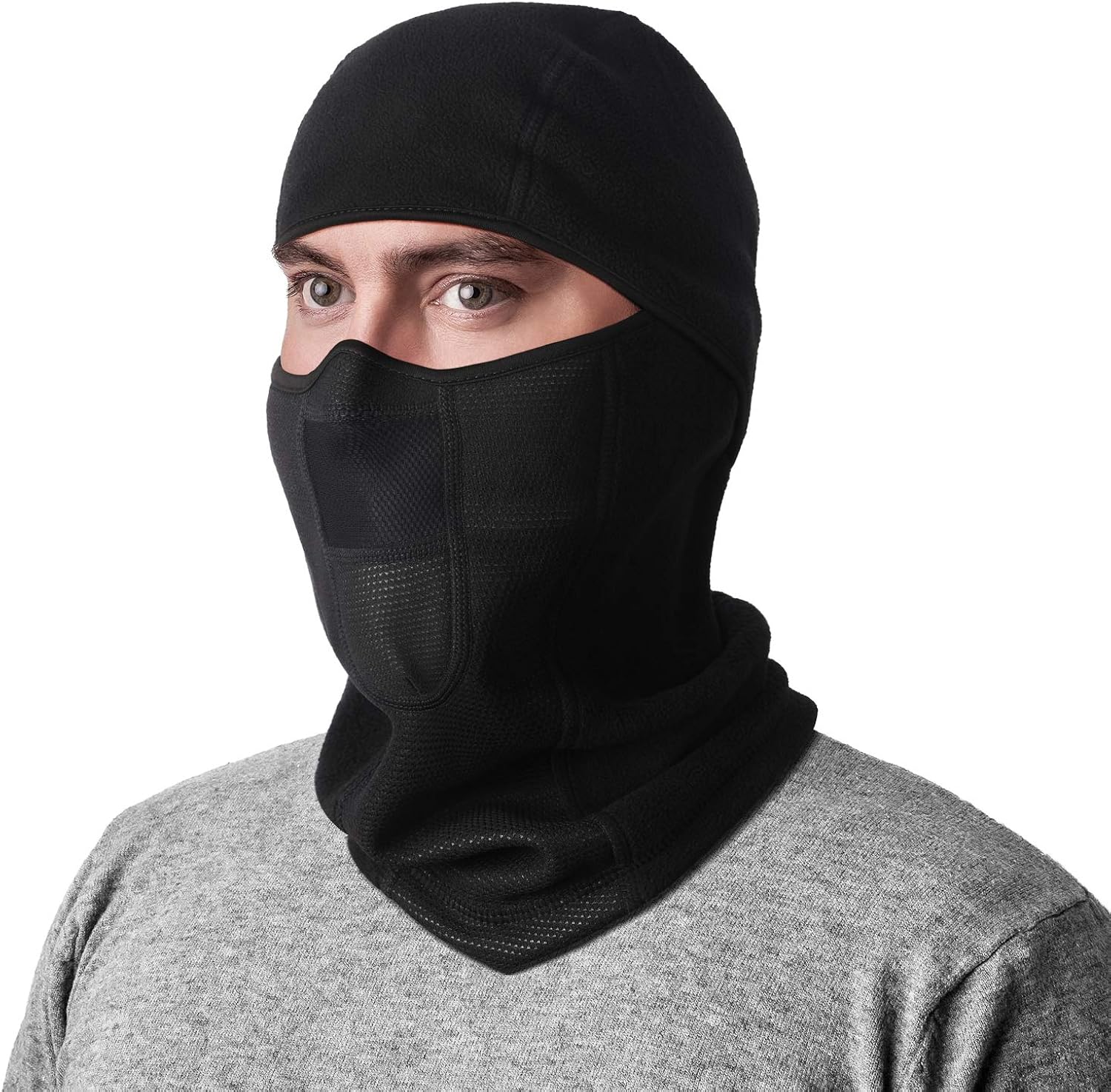 Balaclava Ski Mask Winter - Breathable Face Mask with UV Protection for Men and Women, Windproof & Sandproof Pull On Closure for Cold Weather Working, Skiing, Biking, Motorcycle Riding, Black at  Men’s Clothing store