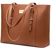 Laptop Bag for Women Large Office Handbags Briefcase Fits Up to 15.6 inch (Updated Version)-Brown