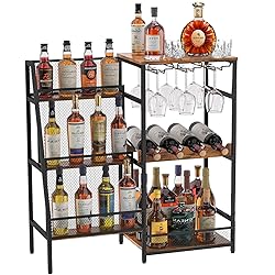 DLPIN 3-Tier Freestanding Wine Rack, with Hanging