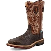 Twisted X Men's 12" Pull On Alloy Toe Waterproof Western Work Boot, Smokey Chocolate & Spice, 12 EE