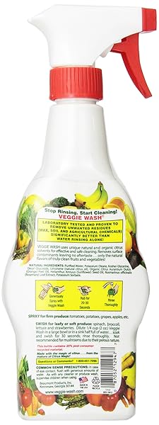VEGGIE WASH FRUIT & VEGETABLE WASH, PRODUCE WASH AND CLEANER, 16-FLUID OUNCE, CASE OF 12, PACKAGING MAY VARY