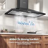 COMFEE' 90 cm Chimney Cooker Hood PYRA17B-90 Black Extractor Hood view 2