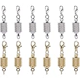 KONMAY 10 Sets Mixed Screw-in Magnetic Necklace Clasps, Safety Magnetic Converter Clasps for Jewelry Making