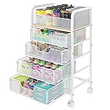 5-Tier Craft Organizer Cart with Wheels,Craft