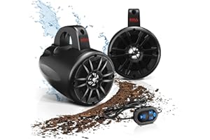BOSS Audio Systems BM40AMPBT ATV UTV Waketower Speaker System - Bluetooth, 500 Watts of Power Per Pair, 4 Inch Woofer, Full Range, 2 Way, Marine grade, Weatherproof, Sold in Pairs