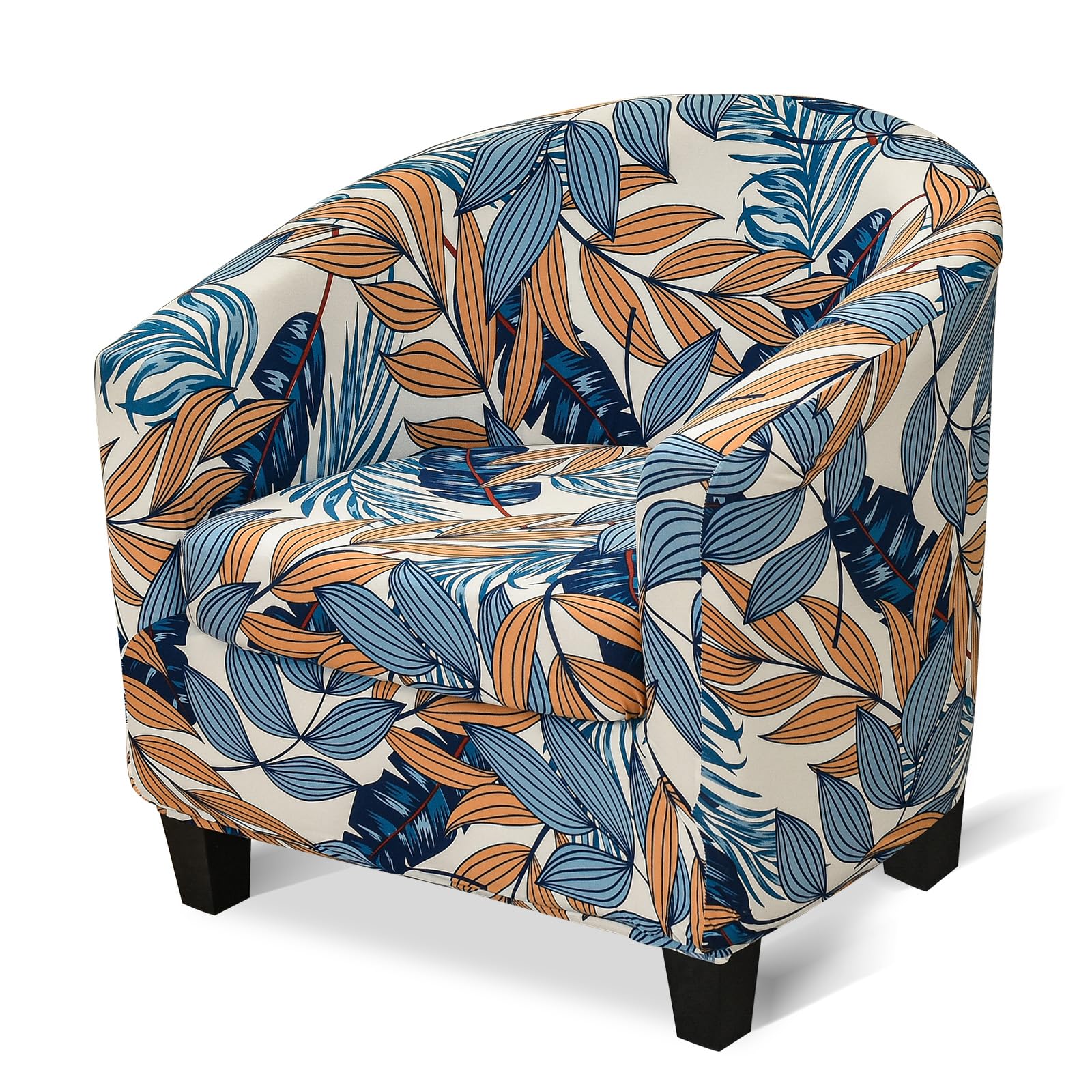 Jinayana 2 Piece Tub Chair Covers, High Stretch Bucket Slipcover, Club Chair Covers For Living Room/Hotel Reception/Bar Counter/Dining Room/Office (Leaf)