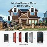 TECKNET Self-Powered Doorbell Waterproof Wireless 1300 ft 60 Chimes view 4