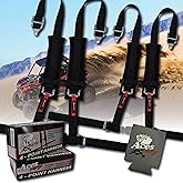 AAAA Aces Racing (Pair) 4 Point Black Harness 2 Inch Padding With can holder