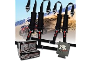 AAAA Aces Racing (Pair) 4 Point Black Harness 2 Inch Padding With can holder