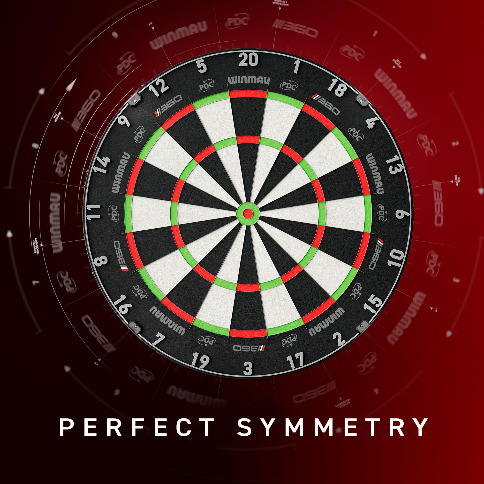 WINMAU Dartscheibe Blade 360 – Triple Core Carbon Steeldartscheibe, volle Rotation, symmetrische Grafik für Profi-Turniere 3