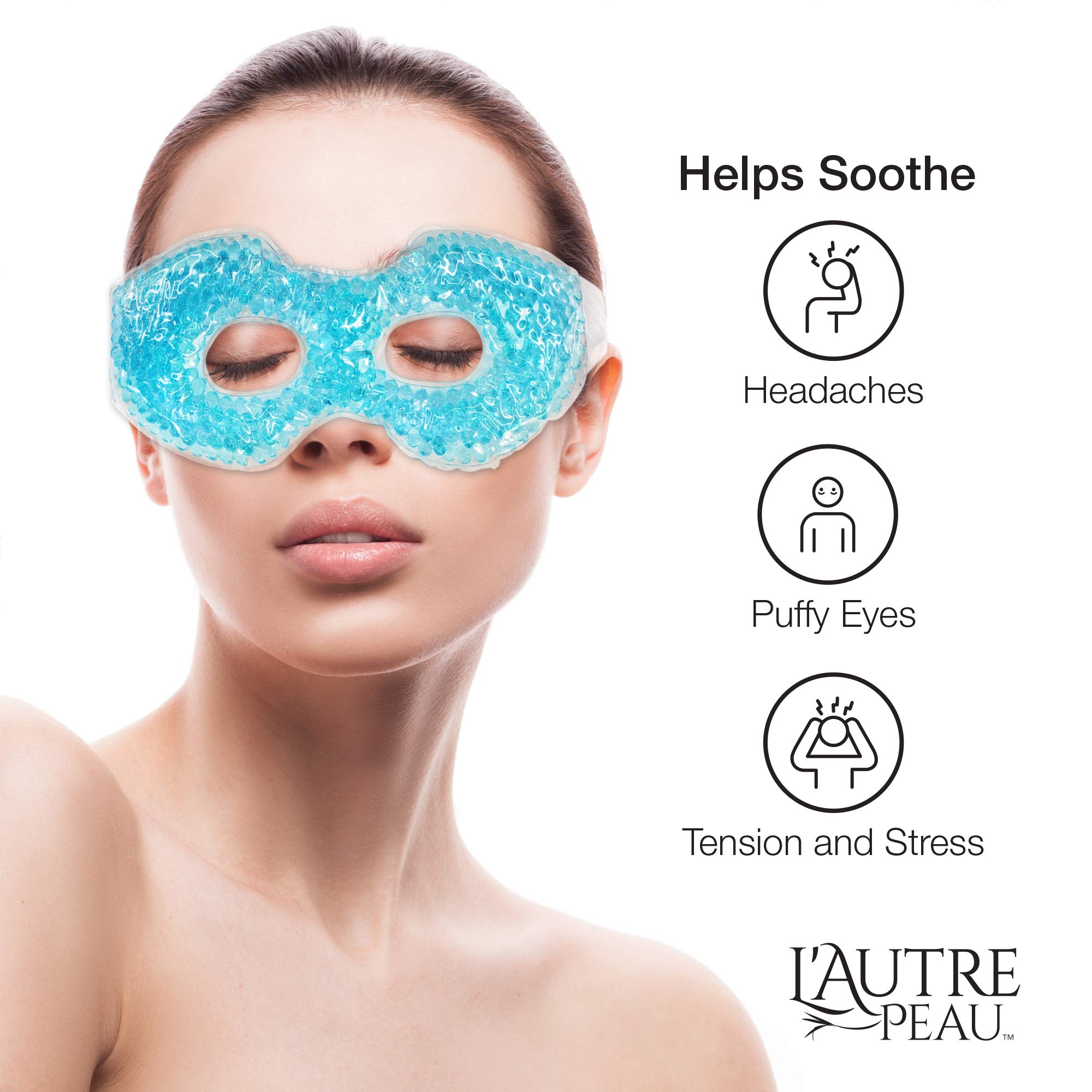 Therapeutic Spa Gel Bead Eye Mask Hot or Cold Reusable Ice Packs with