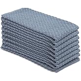 DG Collections Grey Kitchen Towels - 100% Cotton Terry Tea Towels for Cleaning, Drying, and Highly Absorbent Kitchen Dish Cloth for Bar Cleaning - 8 Pack - 15 x 25 Inches