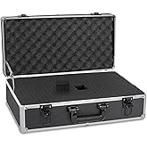 ITHWIU 20 Inch Hard Carrying Case Ideal for Wireless Mic System Storage & Camera Gear Transportation, Aluminum Alloy Sturdy Build, Customizable Pre-Diced Foam, Black