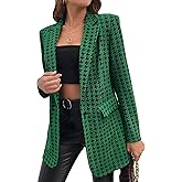 Floerns Women's Casual Long Sleeve Graphic Colorful Blazer Work Suit Jackets