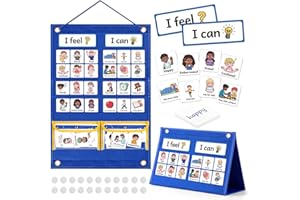 Kasfalci Feelings Chart, Social Emotional Learning Activities,Autism Learning Materials, ADHD Tools,Behavior Management,Anger Management Toys,Calm Down Corner Supplies for Classroom Daycare & Home