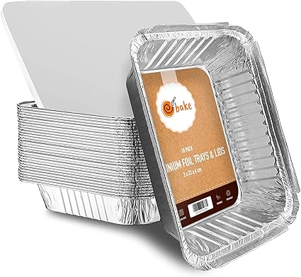Grote Aluminium Folie Wegwerp Bakjes Om Te Bakken Maat 9 X 9 Voor Koken Invriezen En Bewaren Schalen Met Deksel 10 Stuks Amazon Nl