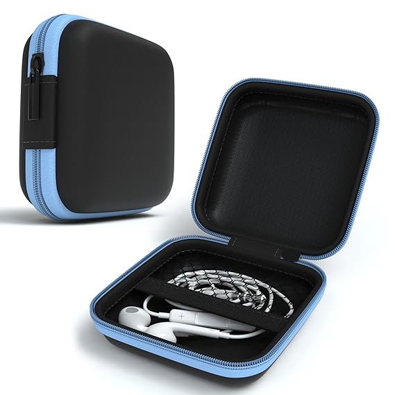 EAZY CASE Universal Tasche für In-Ear Kopfhörer mit Netzfach - Hardcase Aufbewahrungsbox, Schutztasche mit umlaufenden Reißve