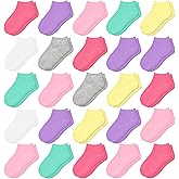 SPTRAMLE 25 Pairs Toddler Girls Ankle Socks - Soft Low Cut for Kids Aged 1-14