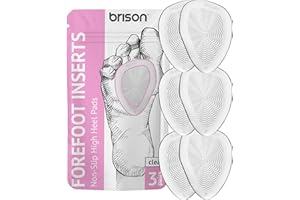 Brison Metatarsal Pads Ball of Foot Cushion 3 Pairs - Metatarsal Pads for Women Men High Heels Inserts - Soft Gel Forefoot Callus Metatarsalgia Pain Prevention Shoe Insoles no Slip Cushioning