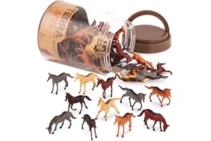 Terra by Battat – 60 Pcs Wild Horses Tube – Miniature Horse Toys – Plastic Animal Toys – Mini Animal Figurines for Kids and Toddlers 3 Year Old or More