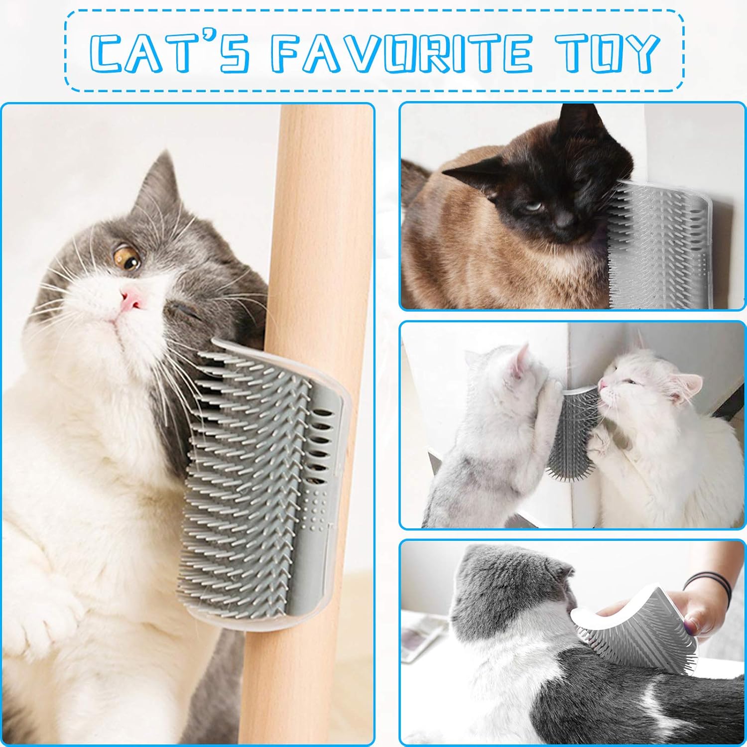 Cat Self Groomer, 2 Pack Cat Grooming Brush, Cat Face Scratcher, Wall Corner Groomers Soft Grooming Brush Cat Massage Combs for Short Long Fur Cats, Softer Massager Toy for Kitten Puppy: Beauty