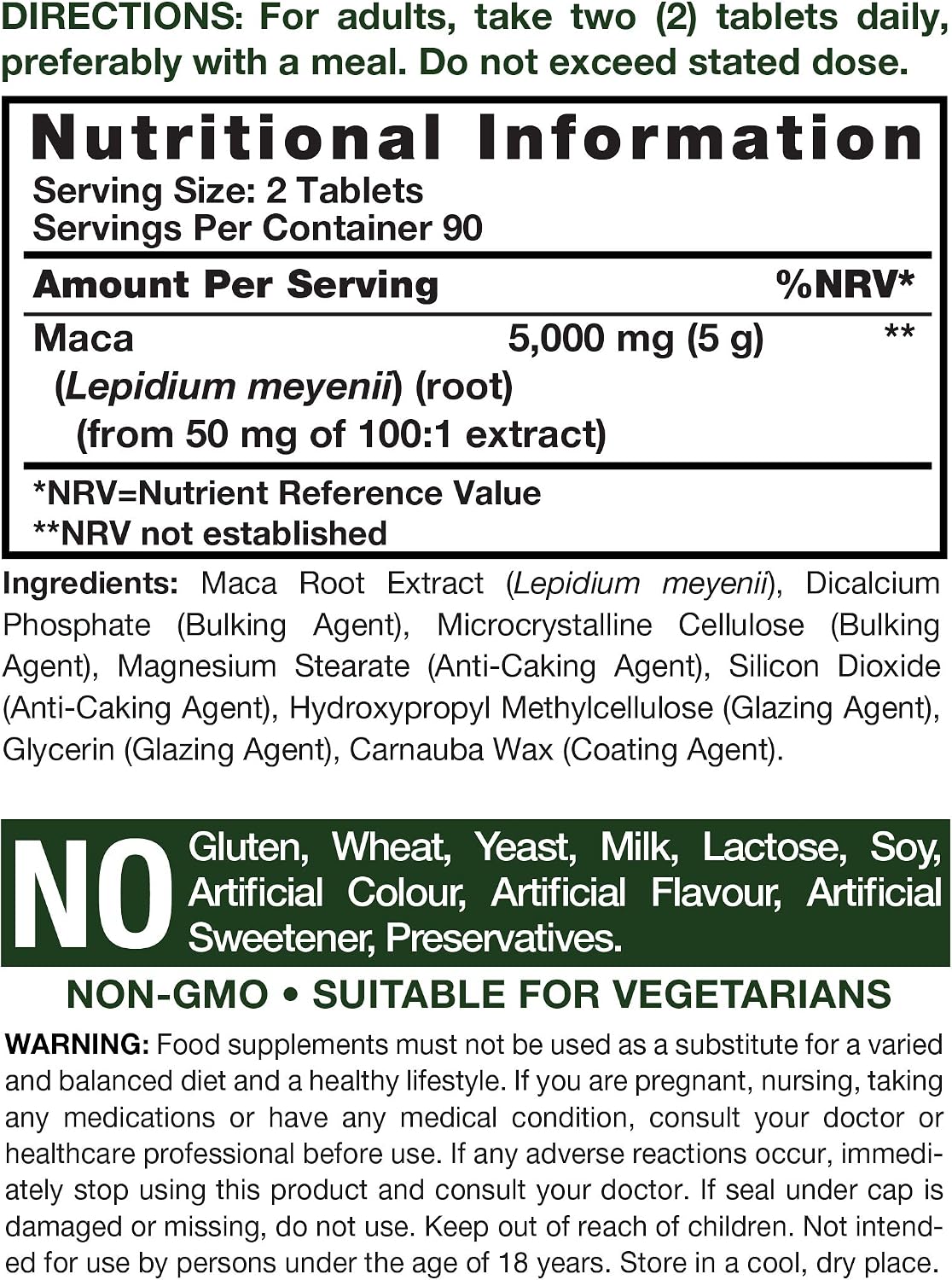 Maca Root 7500mg, 180 count (Pack of 1) - Image 4