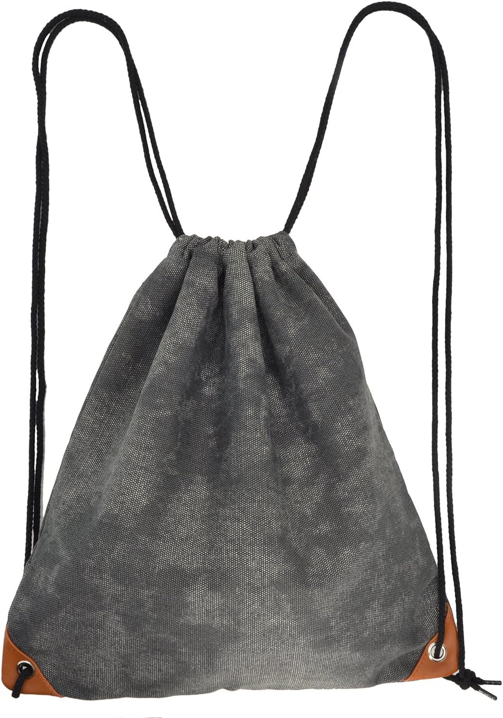 WinCret Canvas Lined Gym Drawstring Bag Foldable Drawstring Backpack for Women Men - Storage Cinch Sack Bag for Sports Travel School Festival Beach