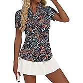 Rapbin Womens Polo Shirt Golf Shirts Women Collared Shirts Short Sleeve Tee V Neck Tops