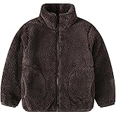 AIWUHE Toddler Girls Boys Fleece Jacket Kids Polar Fleece Zipper Jacket Soft Fall Winter Warm Outerwear With Pockets 2-8Y