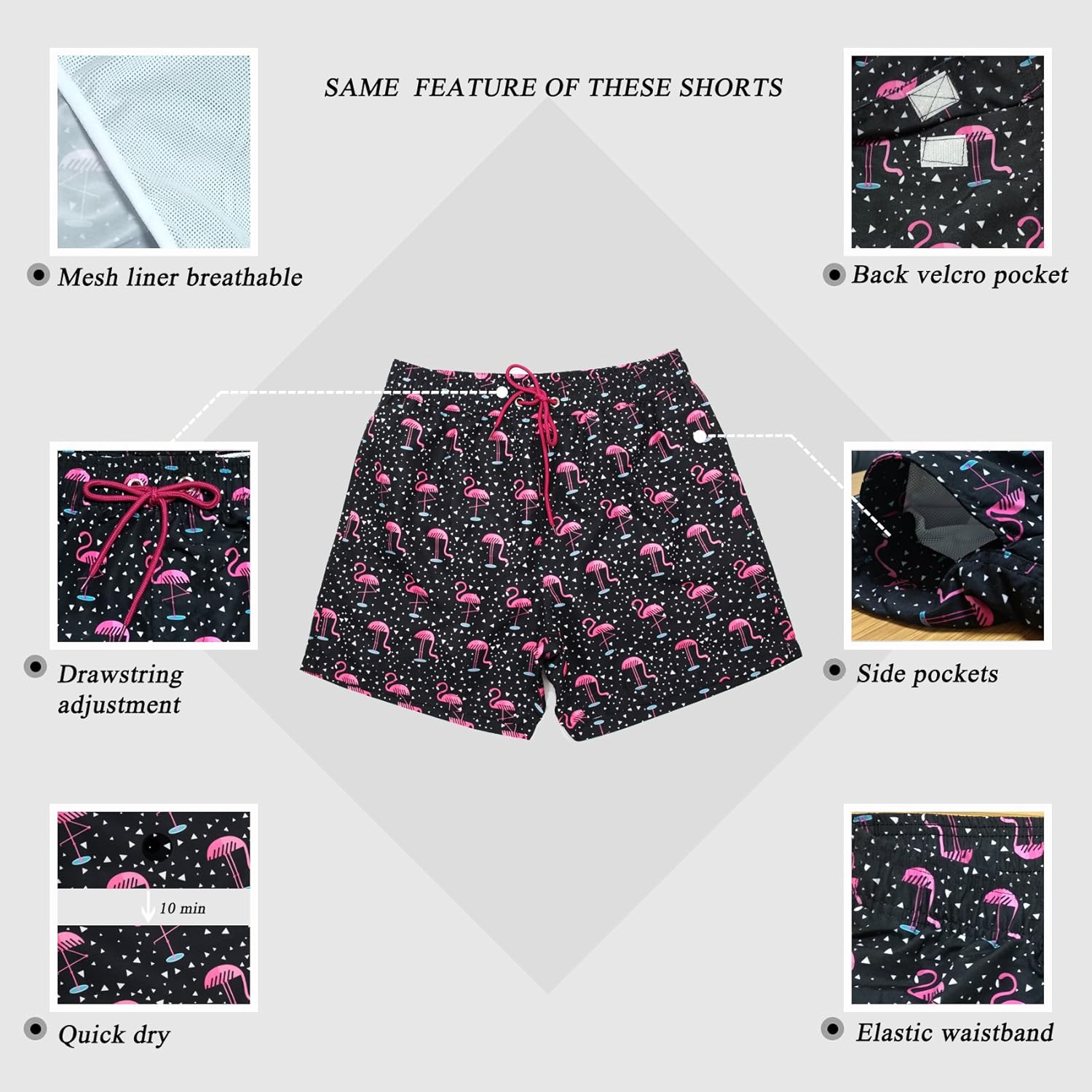 SILKWORLD Men's Swim Trunks Quick Dry Shorts with Pockets | 