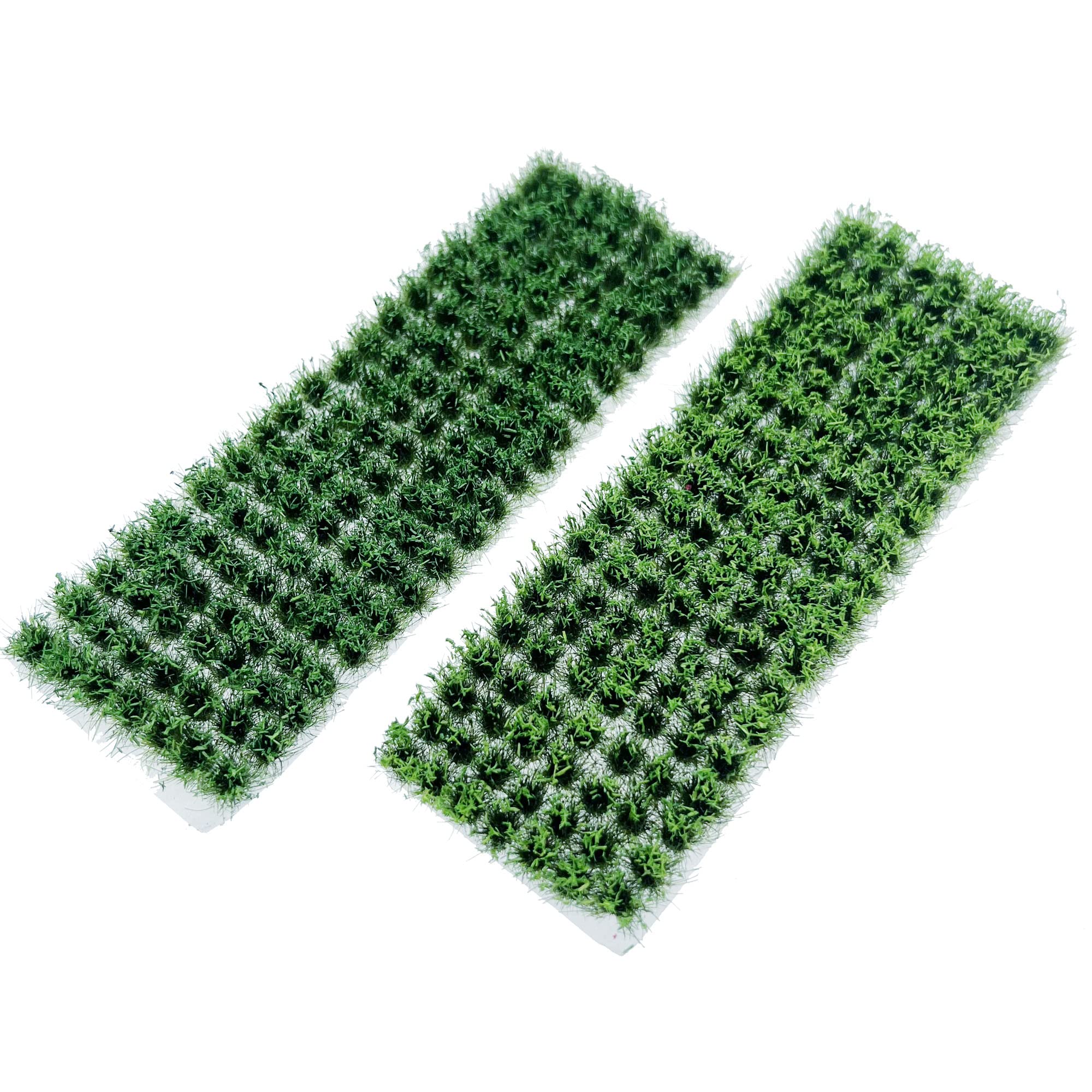 Woohome 280 PCS Static Grass Tuft Tea Model Grass Tufts 2 Color Artificial Grass Fake Moss Grass for Train Landscape Railway Artificial Grass Modeling