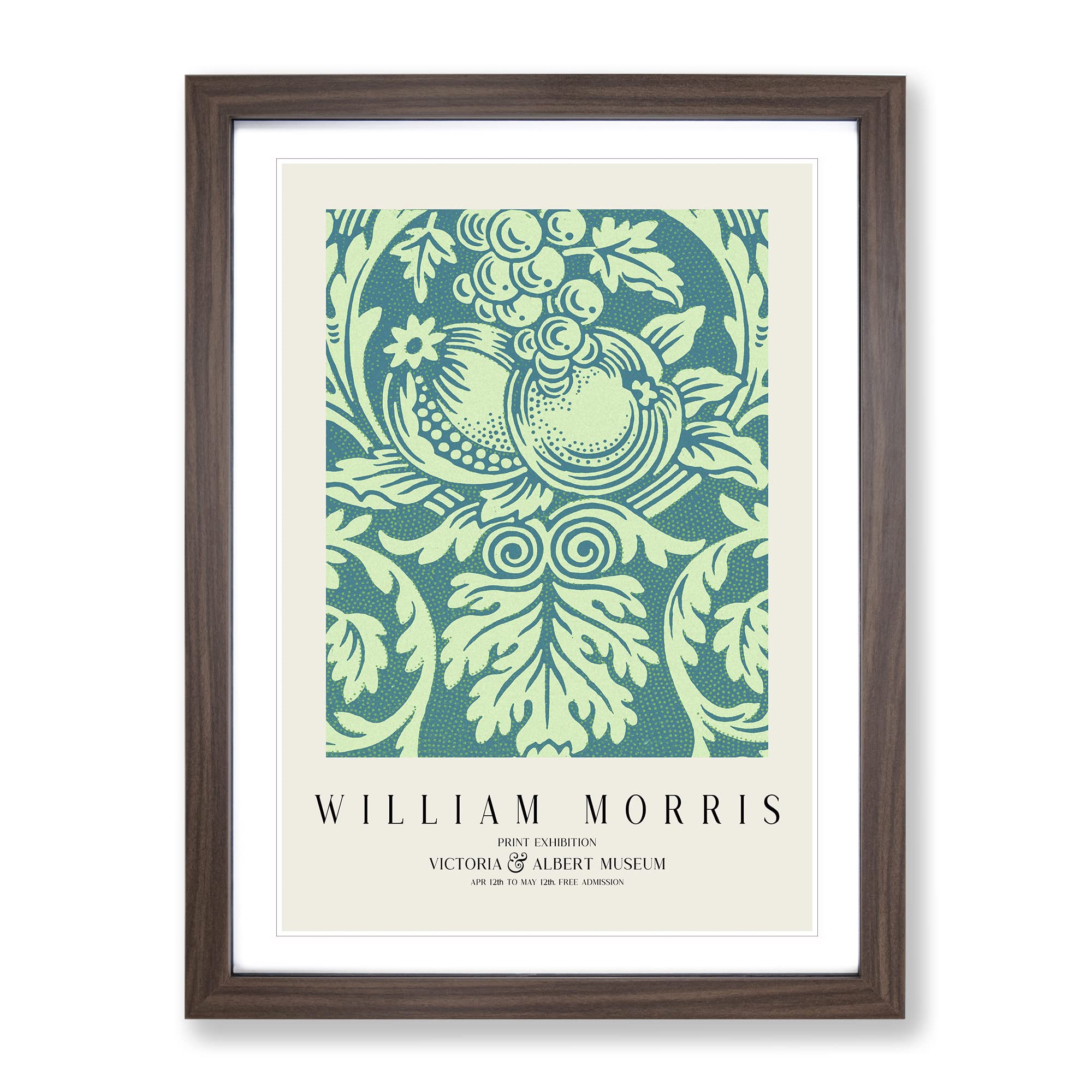 Queen Anne By William Morris Exhibition Museum Painting Framed Wall Art Print, Ready to Hang Picture for Living Room Bedroom Home Office Décor, Walnut A3 (34 x 46 cm)