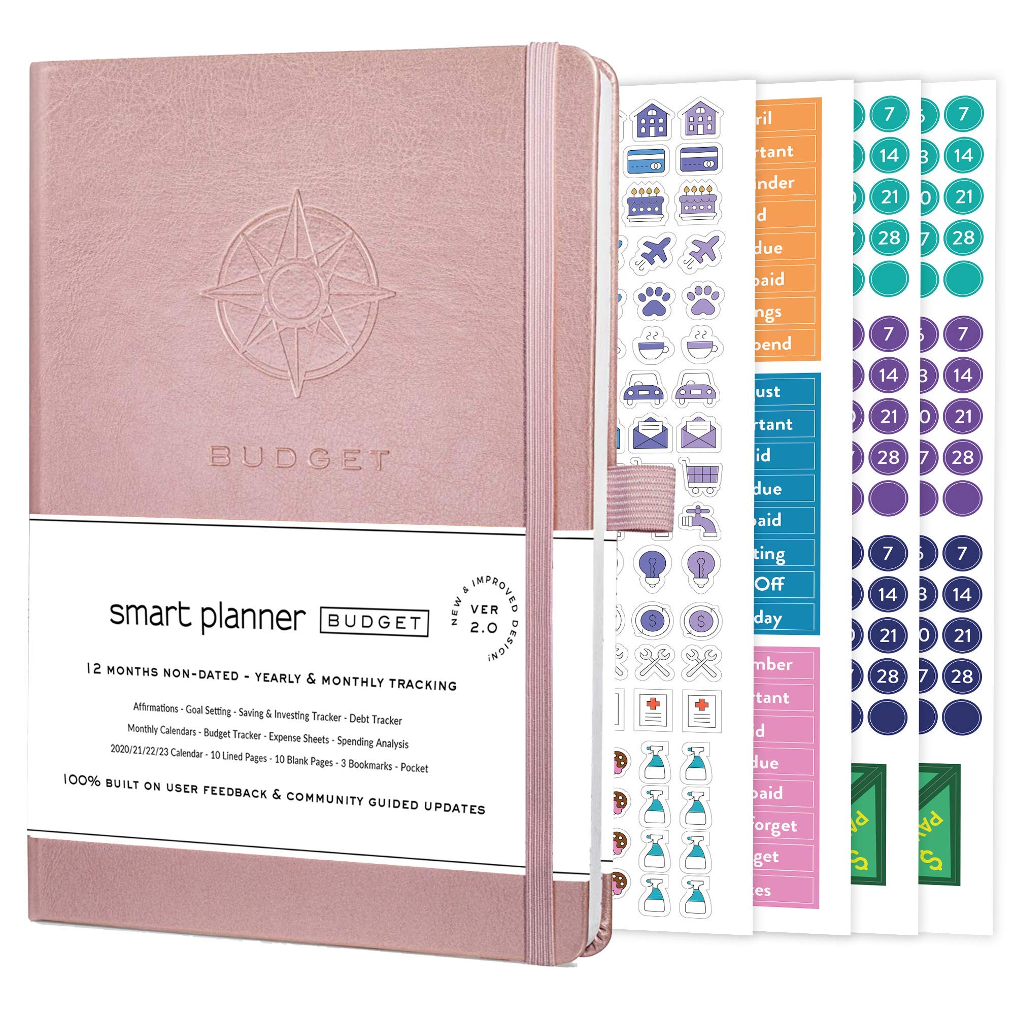 Smart Planner Budget Book – Undated Finance Planner – 8.6 x 5.7 inches (A5) – Monthly Calendars, Budget Tracker, Expense Sheets, Account Saving and Investing Trackers, Budget Book – Bill Organizer — image 1