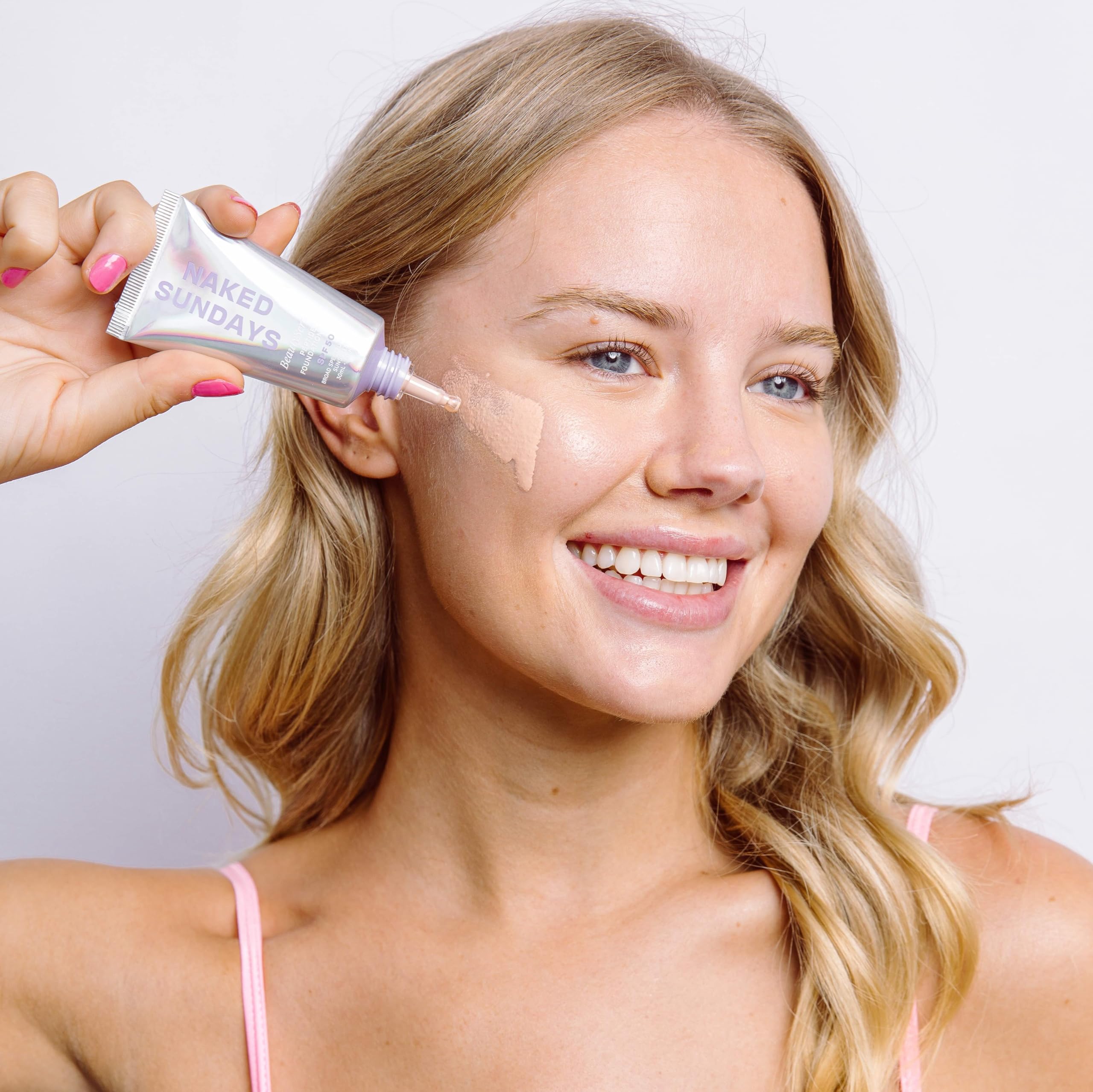 Naked Sundays BeautyScreen™ SPF 50 Mineral Peptide Foundation Tint – 2-in-1 Skin Tint & Mineral Sunscreen | Radiant, Buildable Coverage, Acne-Safe, Infused with Peptides (2.5 Light Neutral, 1.01 oz)
