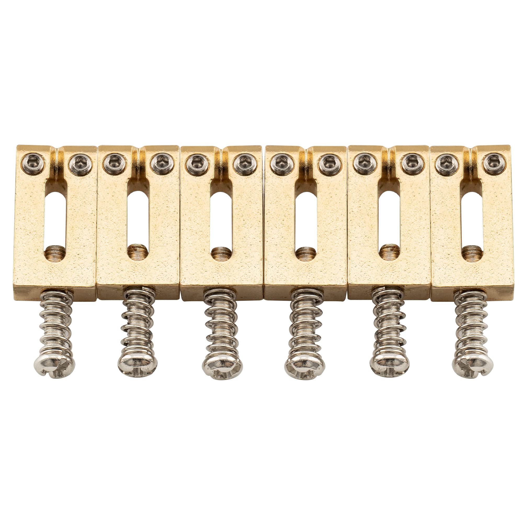 Musiclily Pro 10.8mm Stainless Steel Modern Guitar Tremolo Bridge Saddles for Strat Stratocaster Electric Guitar,Gold (Set of 6)