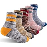 FEIDEER Women's Hiking Walking Socks, Multi-pack Outdoor Recreation Cotton Socks Wicking Cushion Crew Socks