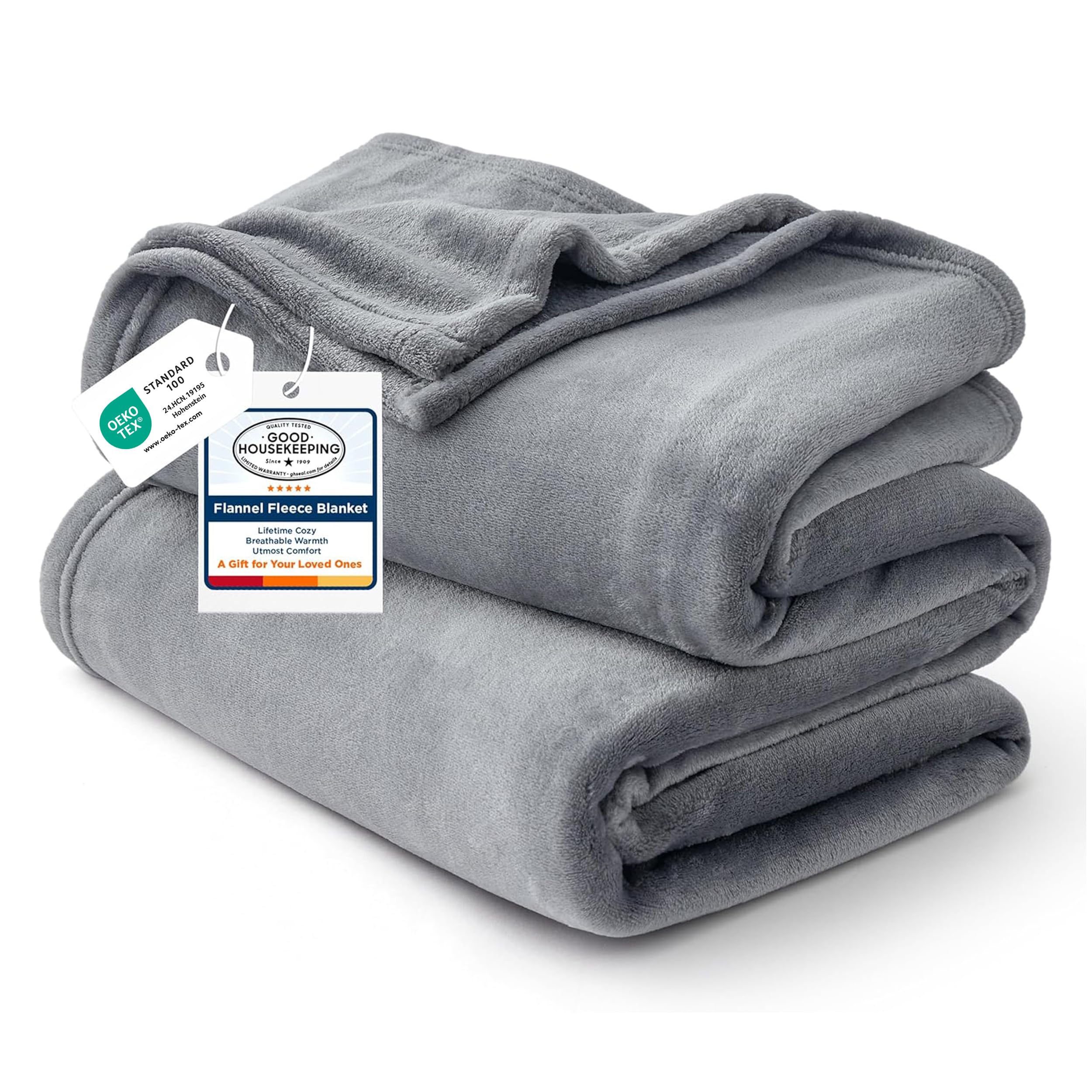 Photo 1 of Bedsure GentleSoft Fleece King Size Blankets for Bed Grey - Soft Lightweight Plush Cozy Fuzzy Luxury Warm Winter Blanket Microfiber, Room Home Decor Gifts for Women and Men, 108x90 inches