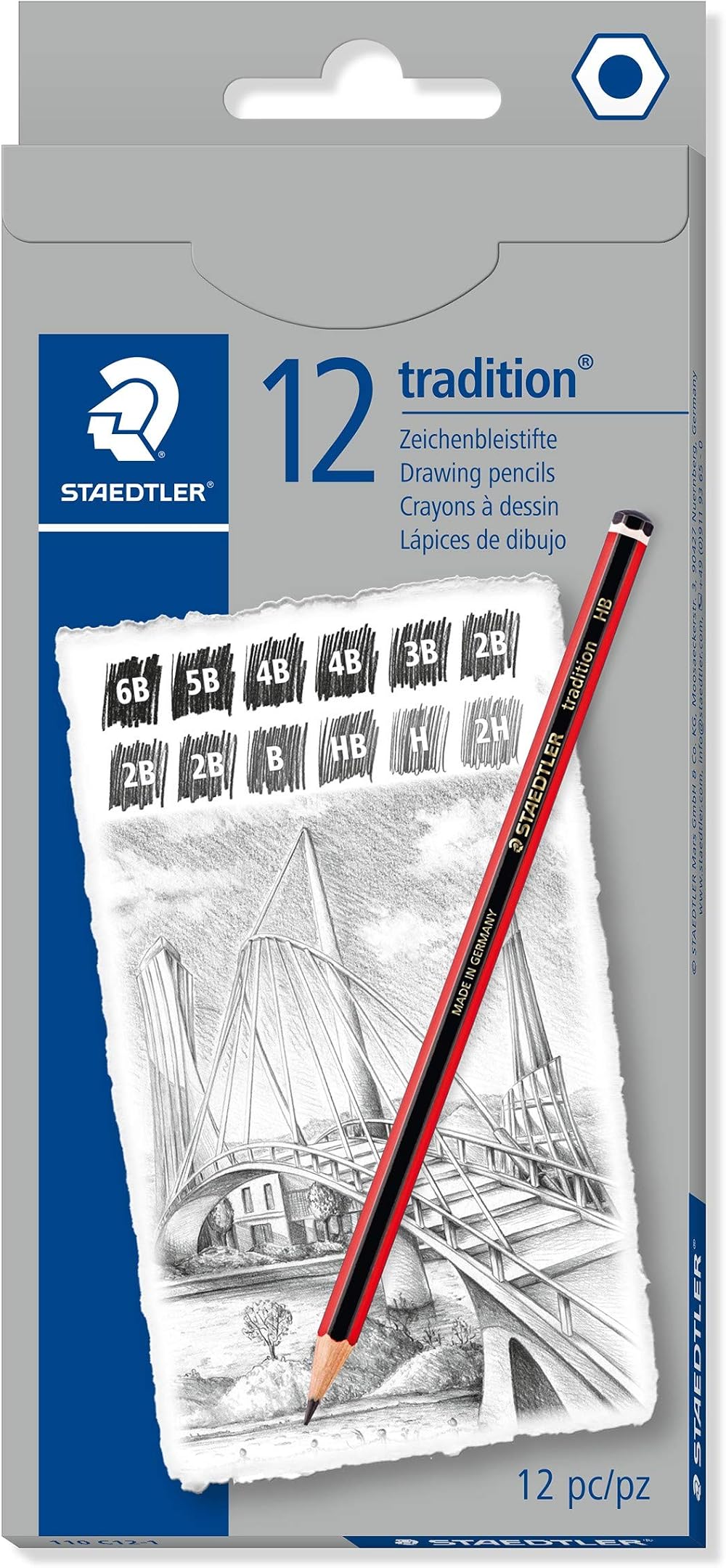 Staedtler Tradition Graphite Pencil 110 C12-1 Box of 12 Assorted Degrees