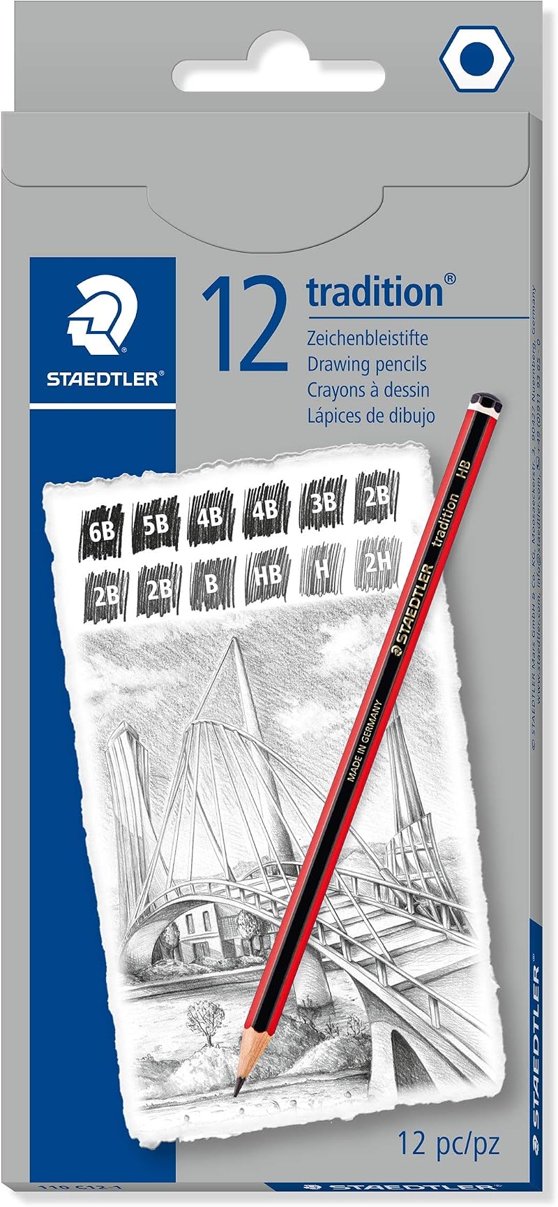 Staedtler Tradition Graphite Pencil 110 C12-1 Box of 12 Assorted Degrees